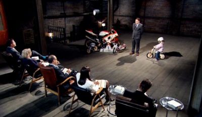 Kiddimoto In Front Of The Dragons on Dragons Den